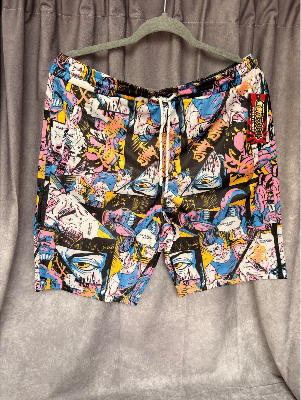 Fresh Prints Tokyo Graphic Comic Anime Shorts Men’s Large NWT Drawstring